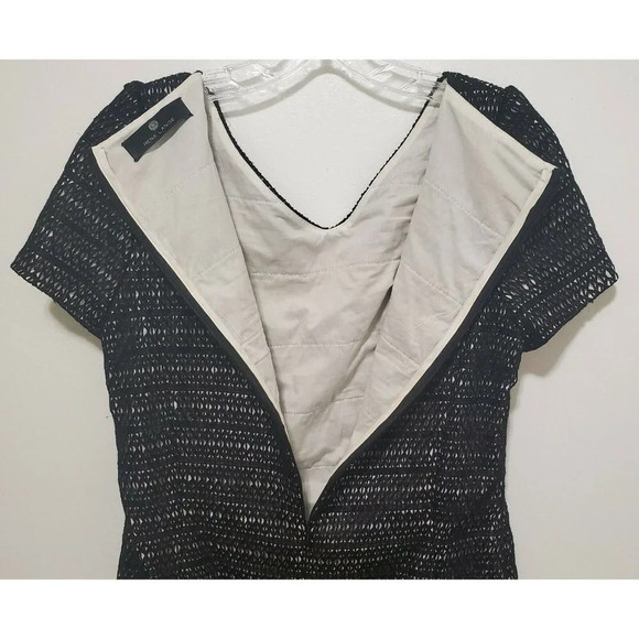 Rena Lang Black Mesh Crochet Design with Ivory - Picture 7 of 12